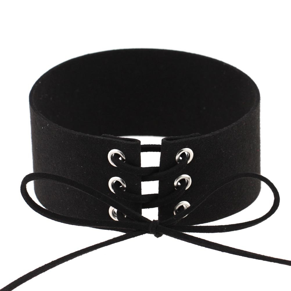 Veterchoker Lace-up Kunstleder Schwarz