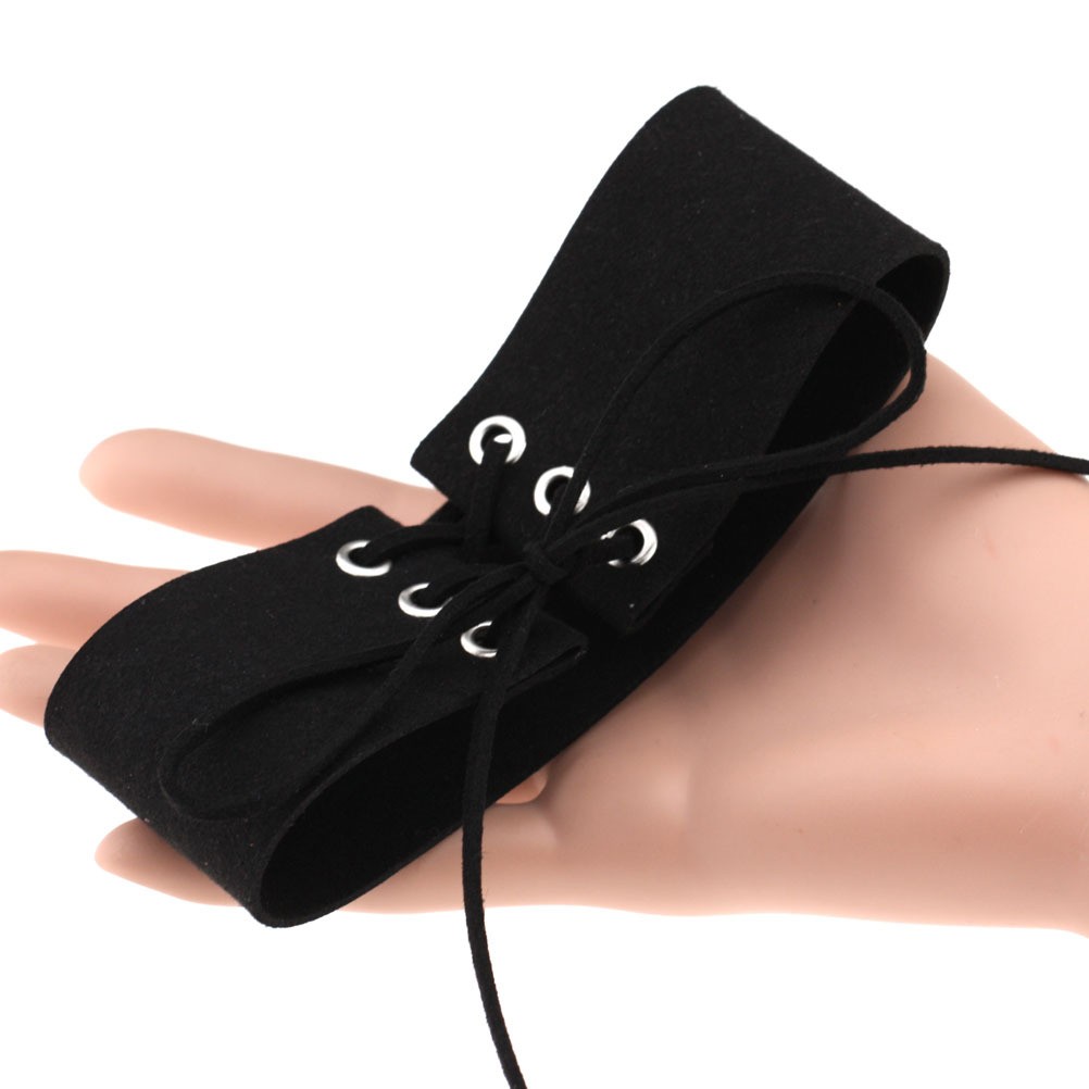 Veterchoker Lace-up Kunstleder Schwarz – Bild 3