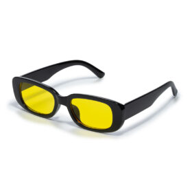 Sonnenbrille Classic Dickes Gestell - Schwarz mit Gelben Gläsern
