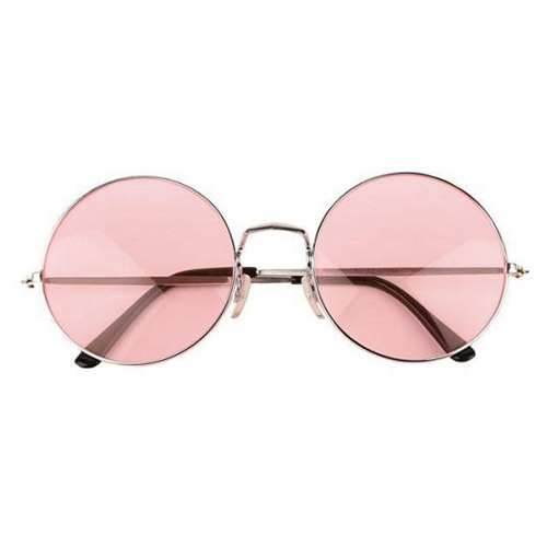 Hippie Runde Sonnenbrille | Rosa Linsen