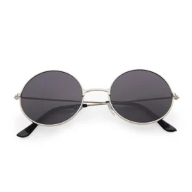 Hippie Runde Sonnenbrille mit schwarzen Gläsern