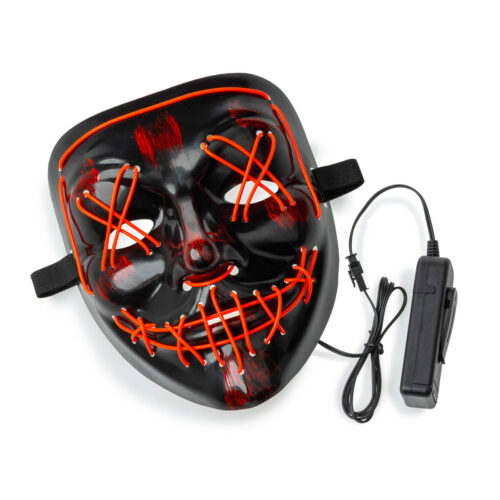 LED-Maske Halloween – Purge-Stil – Mit Controller – Rotes Licht