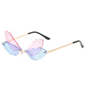 Sonnenbrille Butterfly blau/rosa