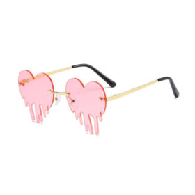 Flammen-Sonnenbrille Herzform | rosa Gläser