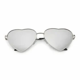 Herz-Sonnenbrille | Silberne Spiegelgläser