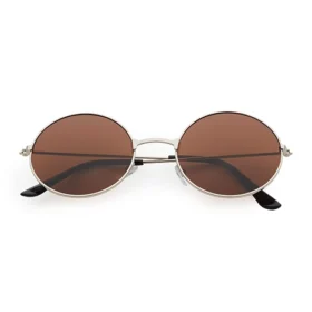 Hippie runde Sonnenbrille mit braunen Gläsern