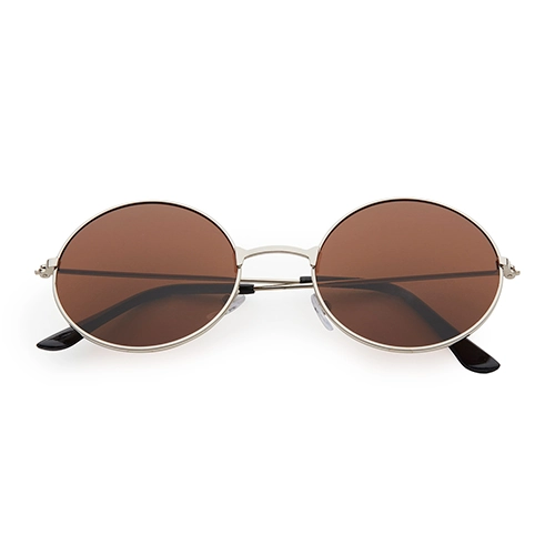 Hippie runde Sonnenbrille mit braunen Gläsern
