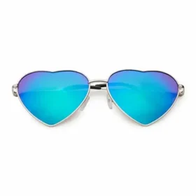 Herz-Sonnenbrille | grün-blau verspiegelte Linsen