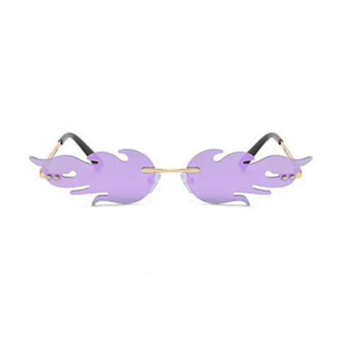 Flammen-Sonnenbrille | Lila Linsen