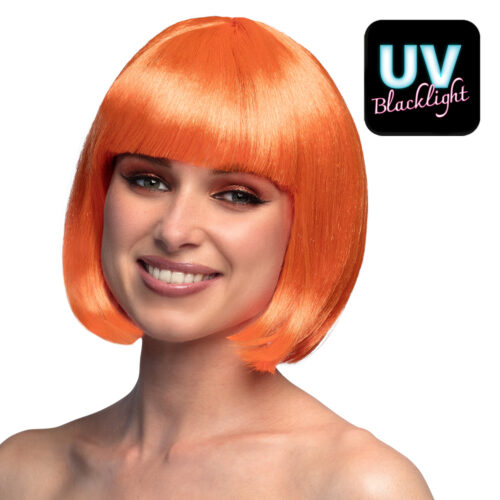 Bob-Perücke – UV Blacklight Cabaret Perücke – Neon-Orange