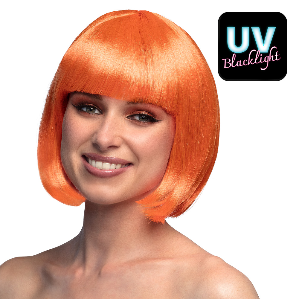 Bob-Perücke – UV Blacklight Cabaret Perücke – Neon-Orange