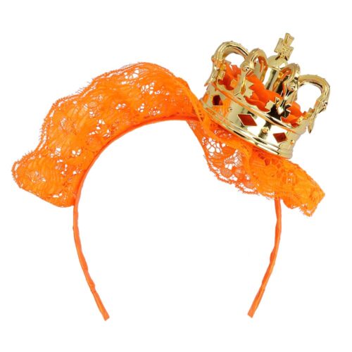 Diadem Königin – Orange Haarreif mit Krönchen