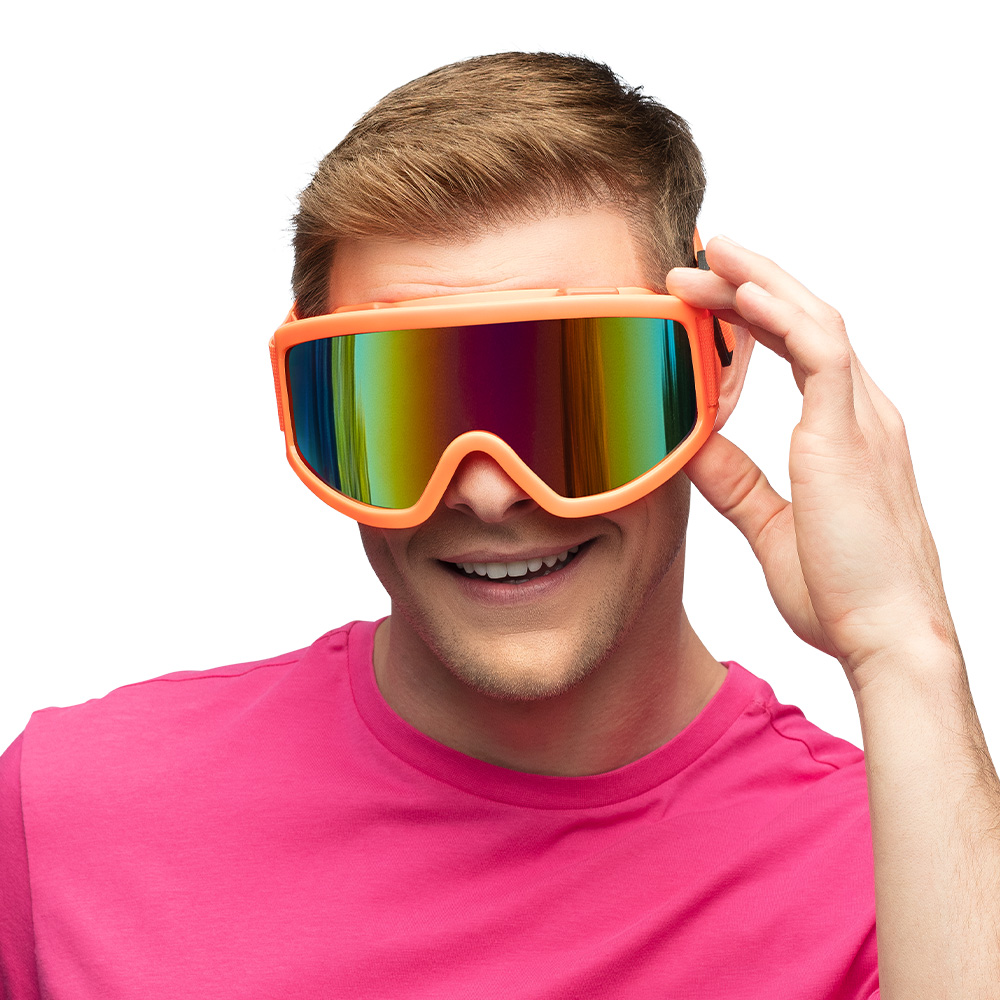 Party Skibrille UV Blacklight – Verstellbare Partybrille – Neon Orange – Bild 3