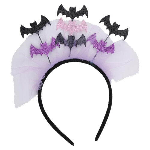 Halloween Fledermaus Haarreif Glitzer lila/schwarz