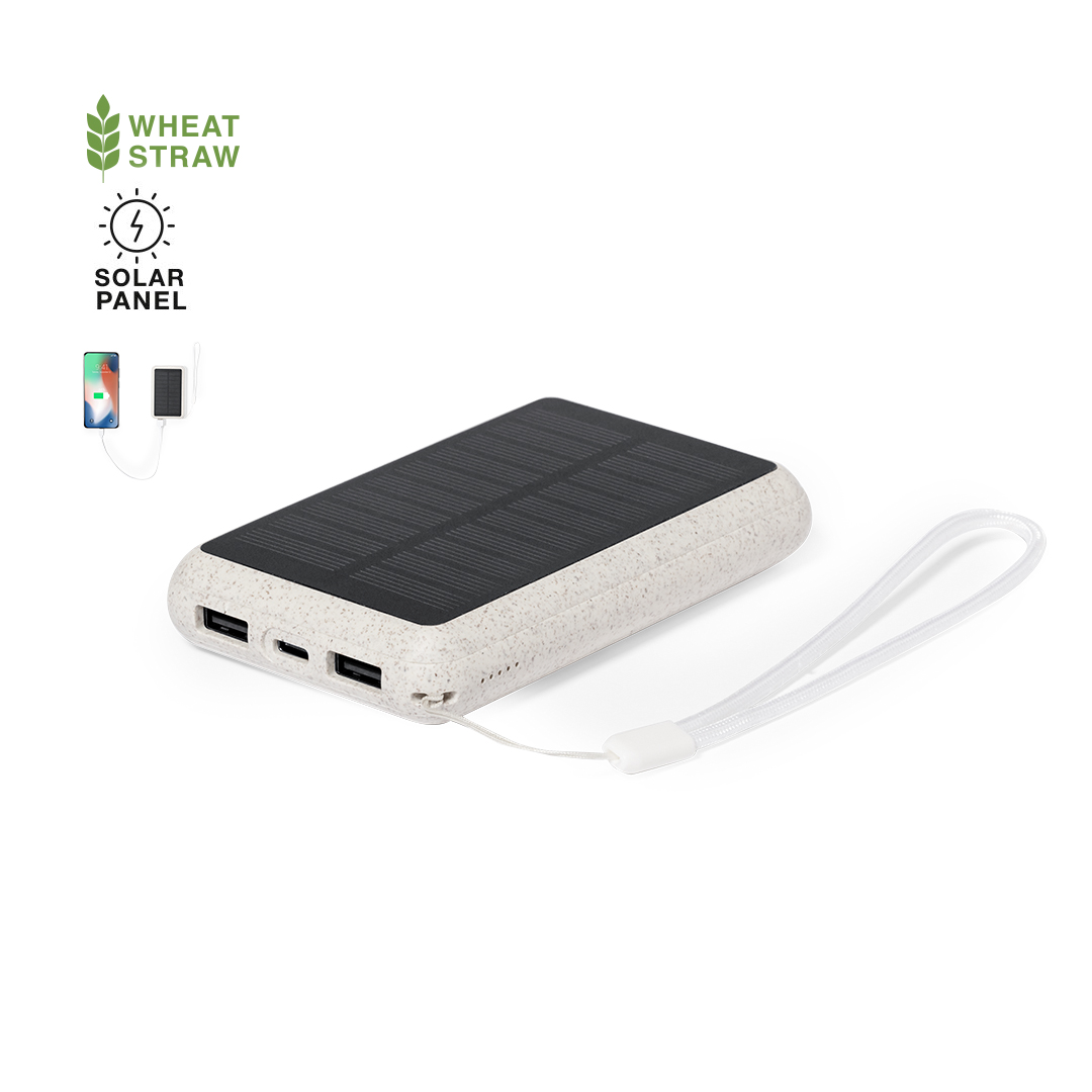 Solar Powerbank 5000 mAh weiß – Bild 2