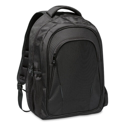 Schwarzer 15-Zoll-Laptop-Rucksack – 6-Fächer-Rucksack mit Tabletfach – 33 x 46 cm – 22 Liter