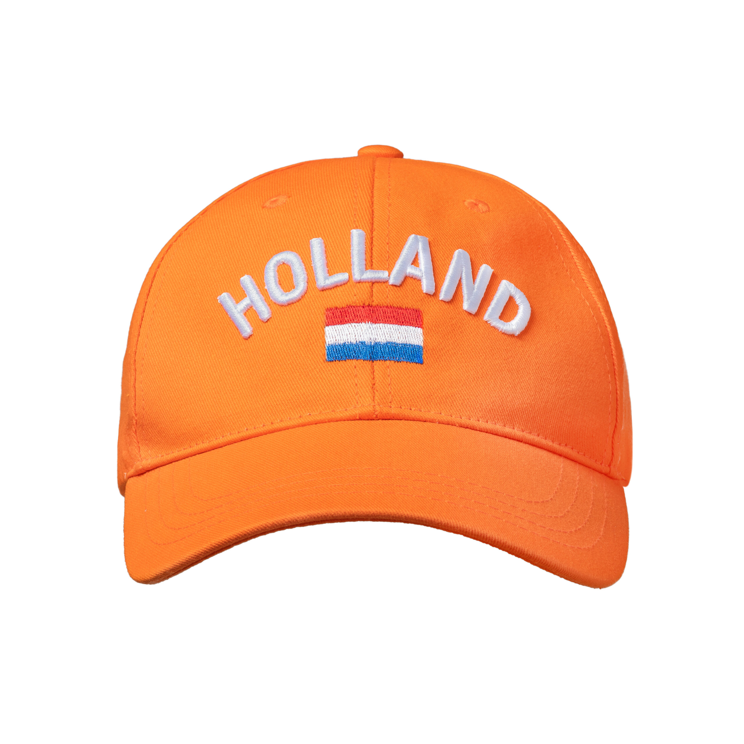 Orange verstellbare Kappe mit gesticktem Schriftzug Holland und niederländischer Flagge – Bild 2