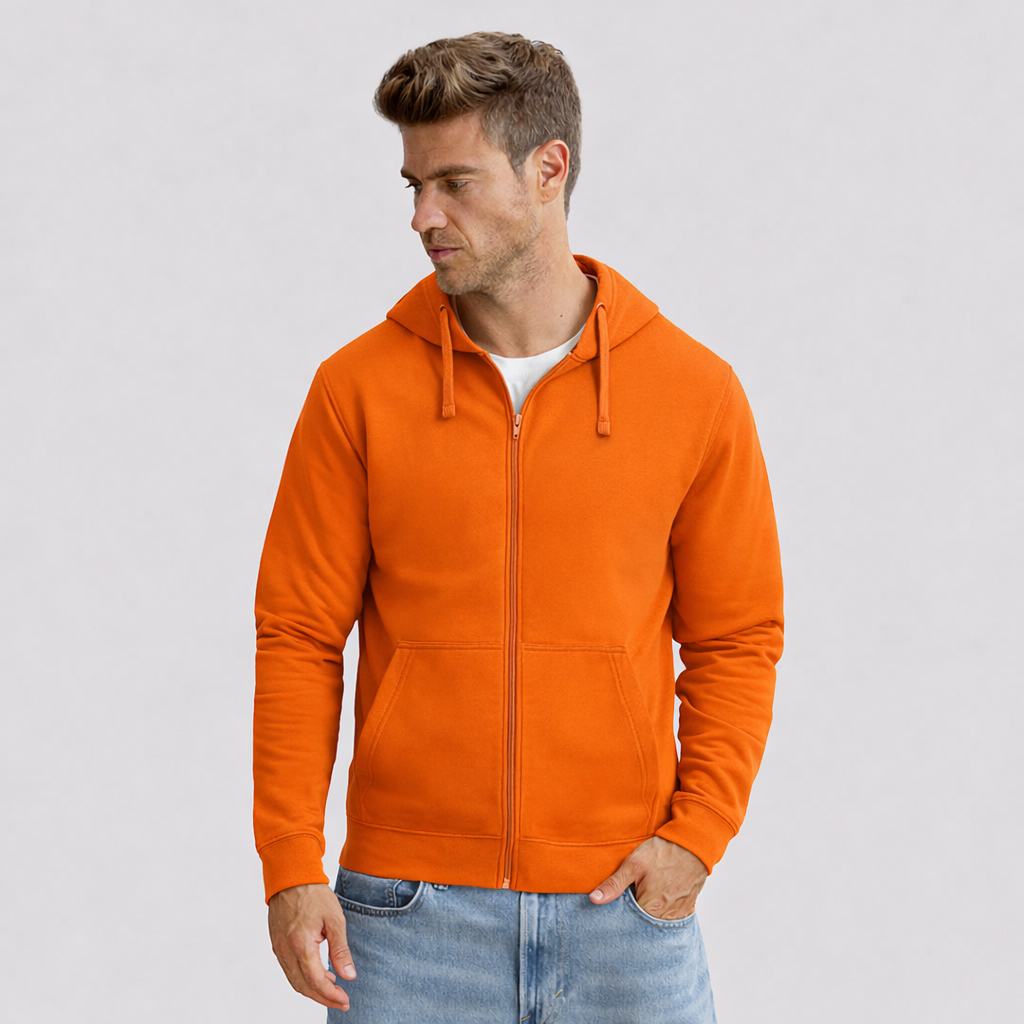 Unisex orange Kapuzenjacke mit Reißverschluss – 280 g/m² – Bild 6