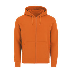 Unisex orange Kapuzenjacke mit Reißverschluss – 280 g/m²