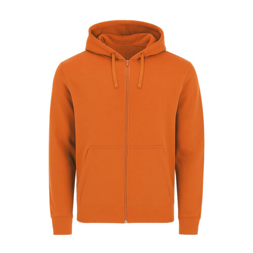 Unisex orange Kapuzenjacke mit Reißverschluss – 280 g/m²