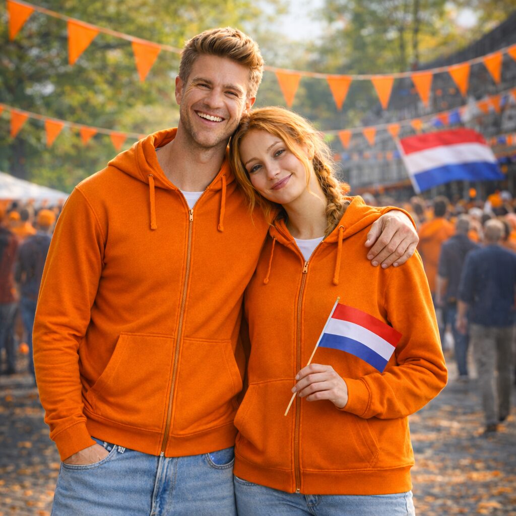 Unisex orange Kapuzenjacke mit Reißverschluss – 280 g/m² – Bild 9