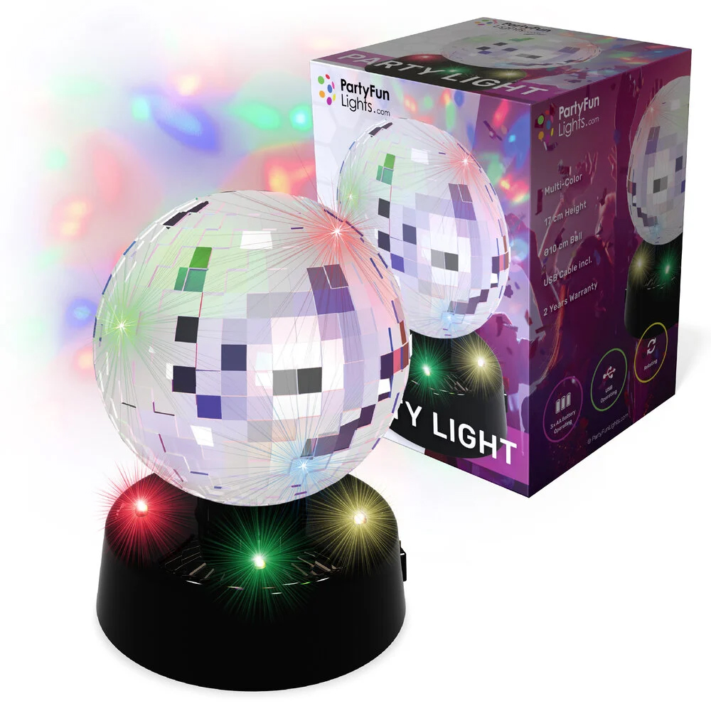 Roterende discolamp met spiegelbol - Met multicolor LED – Bild 2