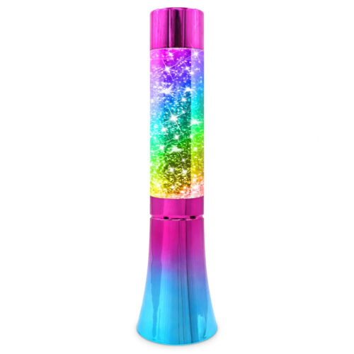 Multicolor Glitter Lavalampe – 32 cm – Mit farbwechselnder LED-Beleuchtung und silbernem Glitzer