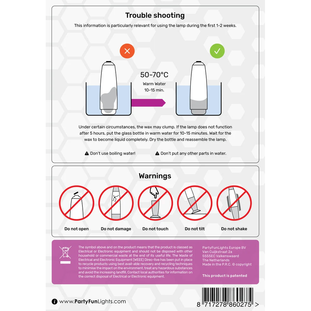 Zilveren lavalamp - 34 cm - Met kleurveranderende multicolor LED verlichting - 9 LED – Bild 5