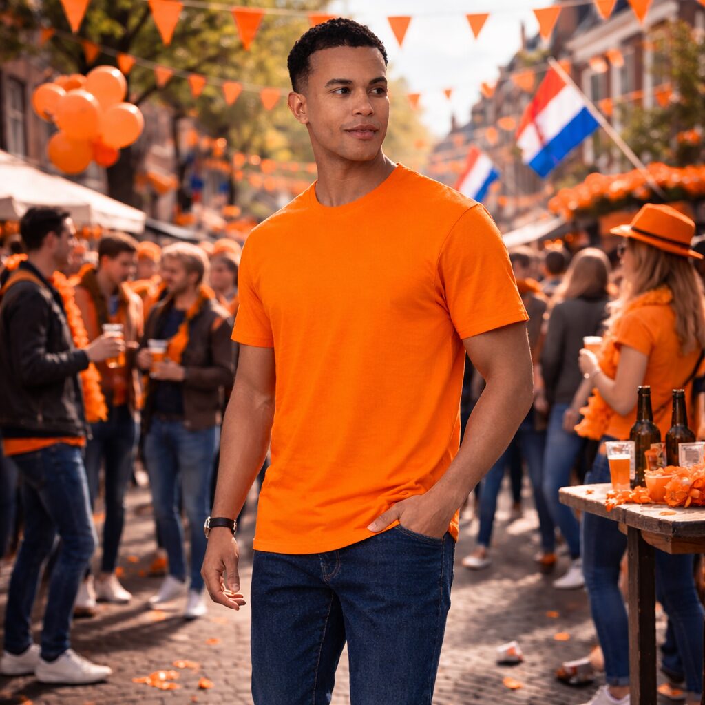Unisex oranje T-shirt met ronde hals - 160 g/m² – Bild 3
