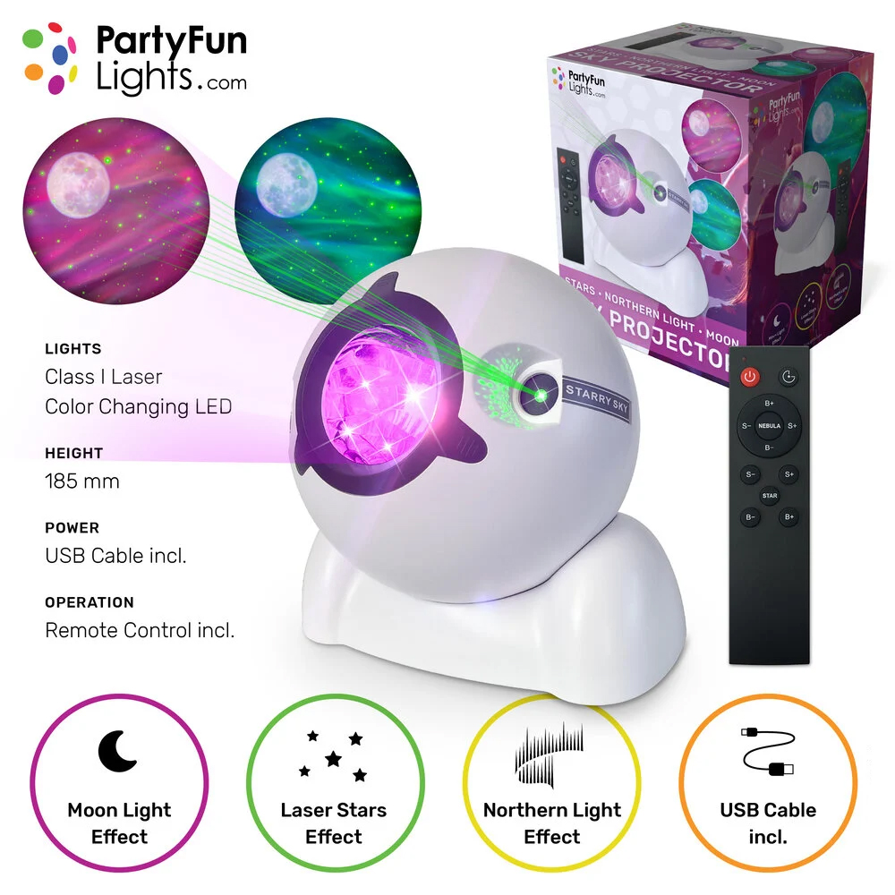 Sterren projector - Met afstandsbediening - Noorderlicht, maan en sterren – Bild 4