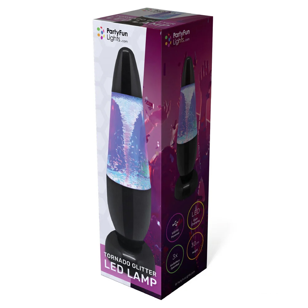 Tornado glitterlamp - 30 cm - Met kleurveranderende LED verlichting - USB – Bild 3