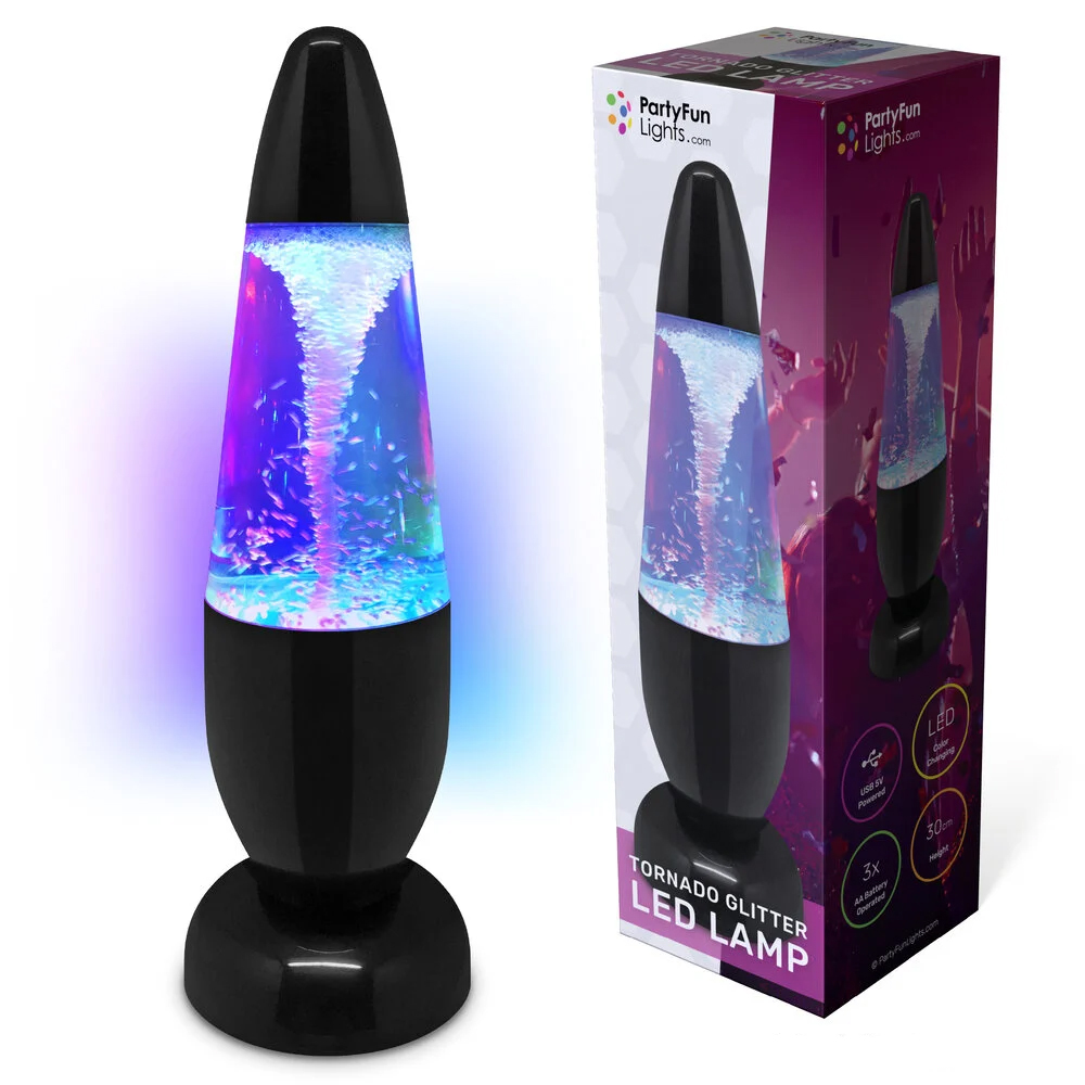 Tornado glitterlamp - 30 cm - Met kleurveranderende LED verlichting - USB – Bild 2
