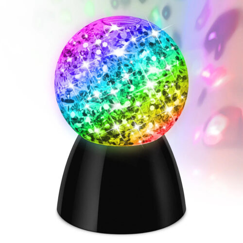 LED glitterbal - Schudbol - 8 cm - Met kleurveranderende multicolor LED verlichting