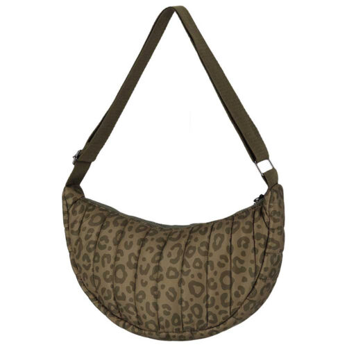 Sarlini Crossbody mit Pantherprint – Khaki Schultertasche
