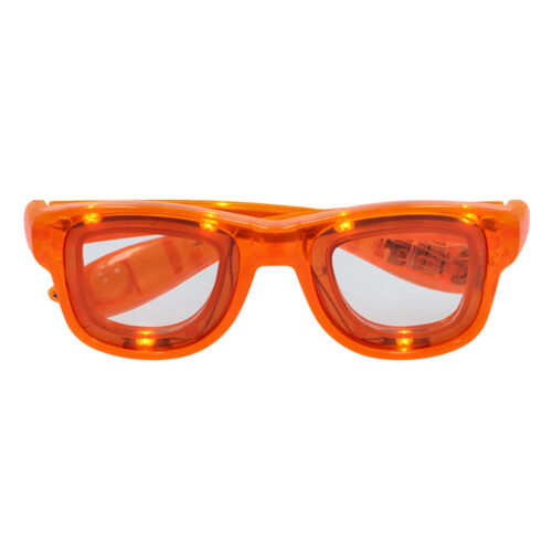 LED Partybrille Orange – Festival Brille mit 3 Leuchtmodi