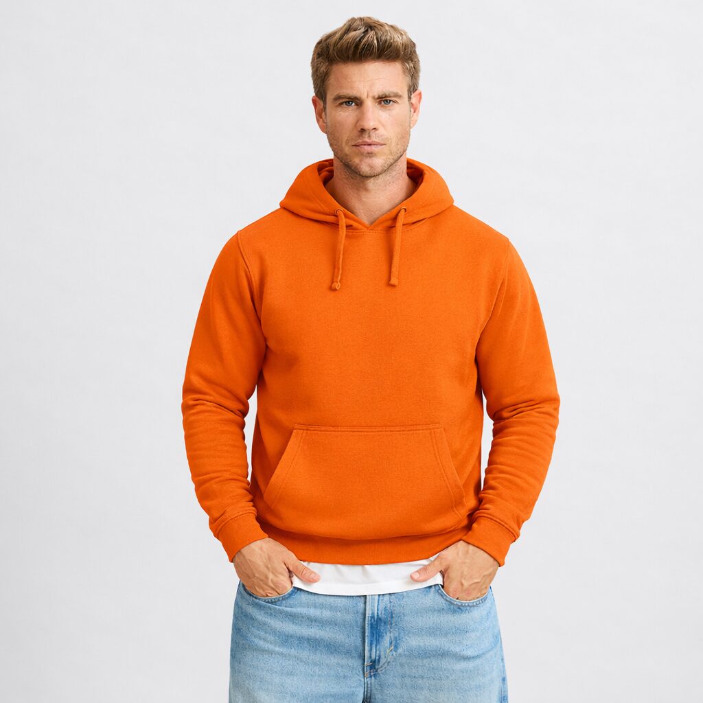 Unisex orange Hoodie mit Kängurutasche – 280 g/m² – Bild 8