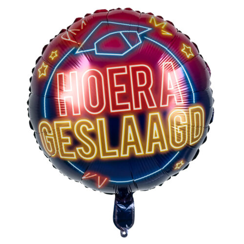 Folienballon Hurra bestanden – Neon Ballon – 45 cm