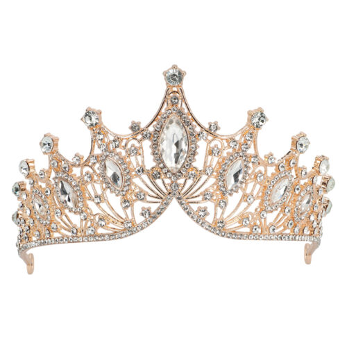 Metall-Tiara – Krönchen mit Steinen – Roségold