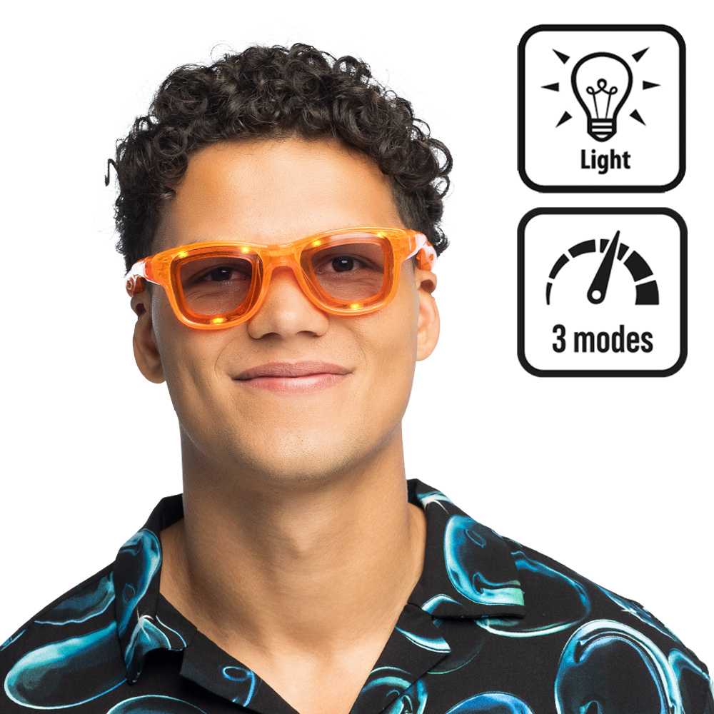 LED Partybrille Orange – Festival Brille mit 3 Leuchtmodi – Bild 7
