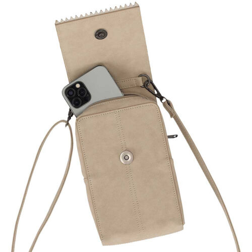 Sarlini Handytasche aus Kunstleder – Crossbody Handytasche – Beige