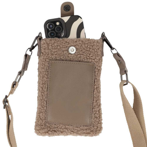 Sarlini Handytasche Teddy – Crossbody-Handytasche – Taupe