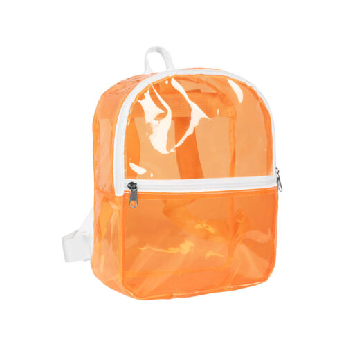 Transparenter Rucksack Neon Orange – Durchsichtiger Festival-Rucksack – 23 x 28 cm
