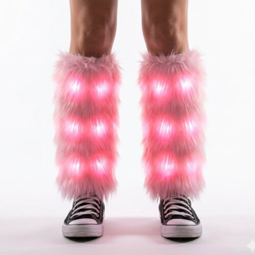 Ravelife – Leuchtende LED-Beinwärmer – Mit Fernbedienung – RGB 8 Farben & Blinkmodi – 2 Stück