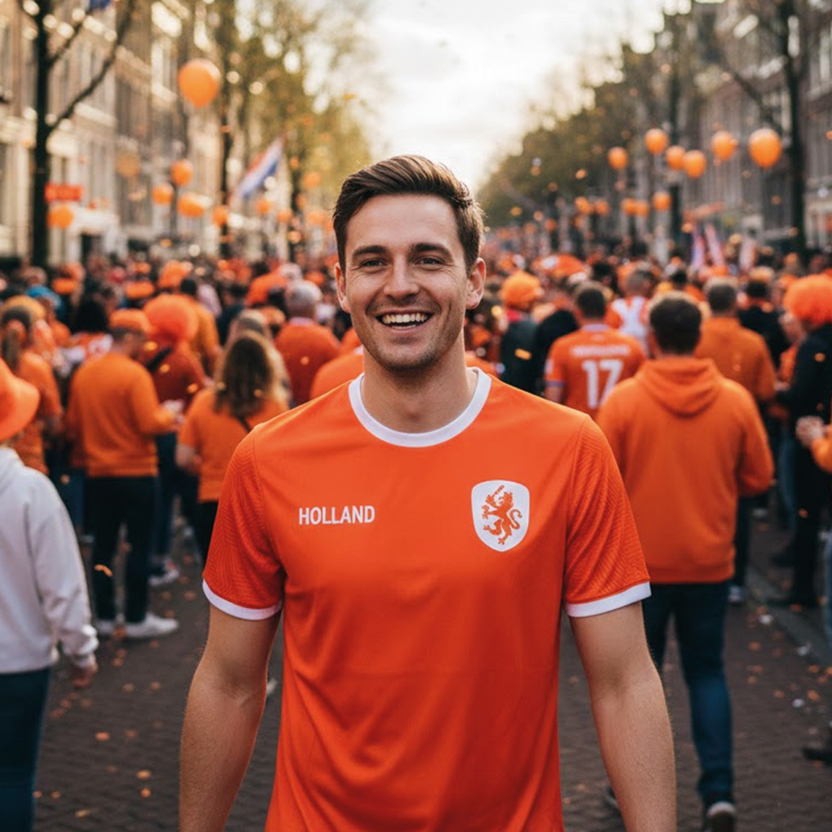 Unisex Oranje Fußball T-Shirt – Holland Oranje – Löwe – Bild 3