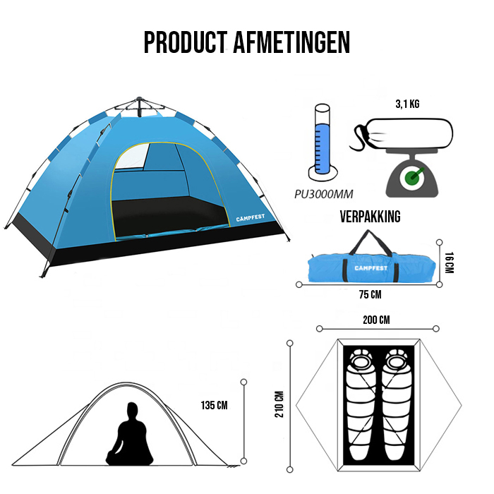 Campfest Einzelpersonen-Campingset 3-teilig – Bild 4