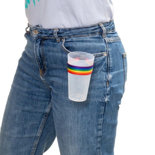 Hold Ub elastische Becherhalter für Festivals - Regenbogen
