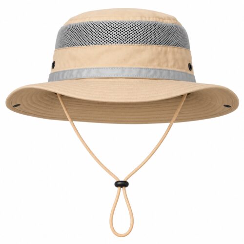 Safari-Hut mit Mesh Baumwolle Beige