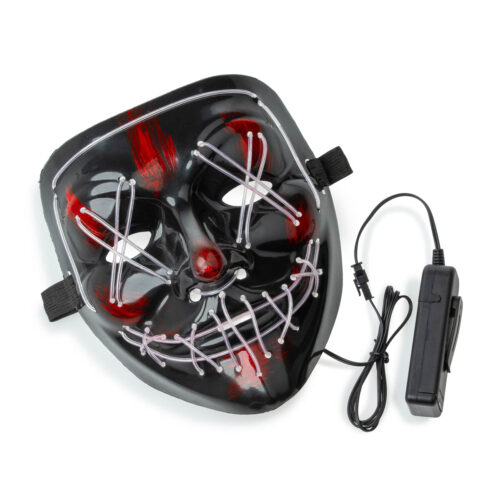LED Maske Halloween – Purge Stil – Mit Controller – Weißes Licht