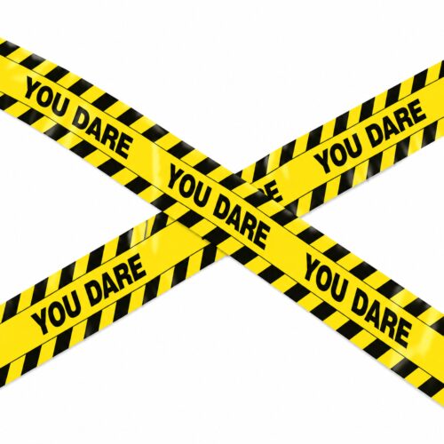 Halloween-Absperrband You Dare 75 mm x 6 Meter schwarz/gelb