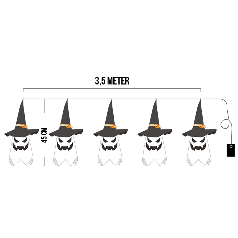 Halloween Geister Lichterkette 3,5 Meter 5 LED Multicolor – Bild 2